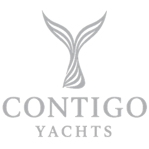 Contigo Yachts logo representing luxury yacht charters, yacht buying services, and marine expertise worldwide.